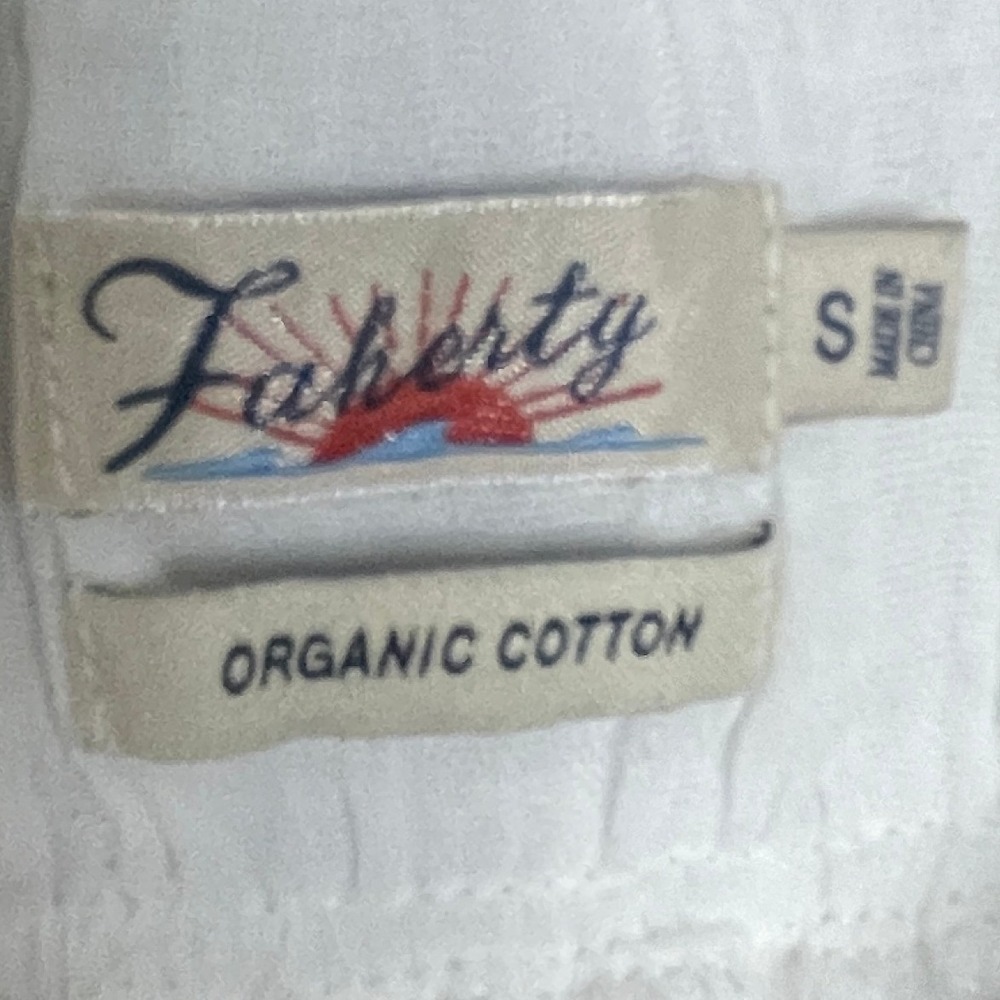 Faherty White Organic Cotton Crinkle Gauze Wide Leg Pants Womens Small Relaxed - Picture 6 of 6